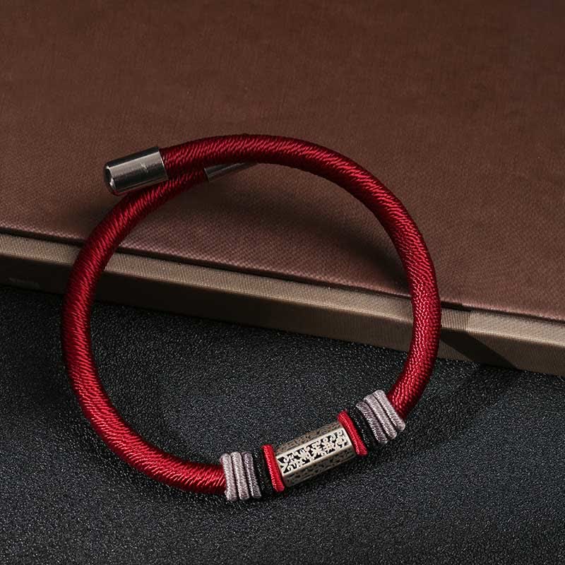 Bransoletka z Buddha Stones 925 ze srebra próby 925 Om Mani Padme Hum Peace Red String - Image 6
