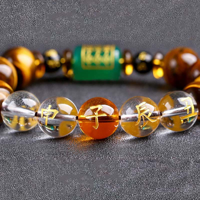 Bransoletka z Buddha Stones, chińskim znakiem zodiaku, tygrysim okiem i odwagą - Image 2