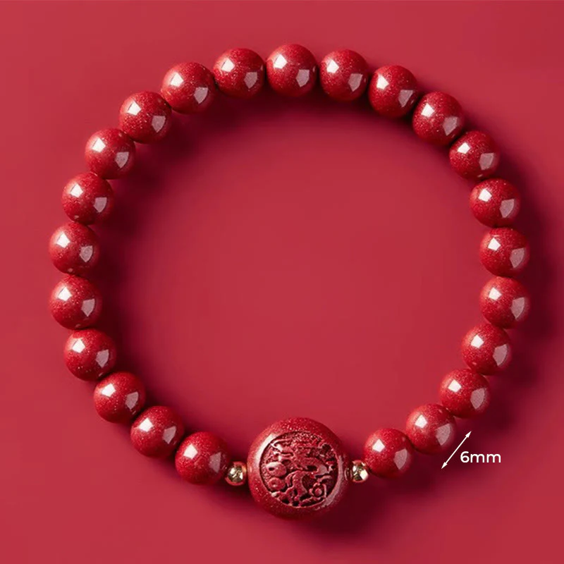 Bransoletka z Buddha Stones, chińskim zodiakiem, rokiem konia, rzeźbiona w cynobrze, z błogosławieństwem pokoju - Image 20