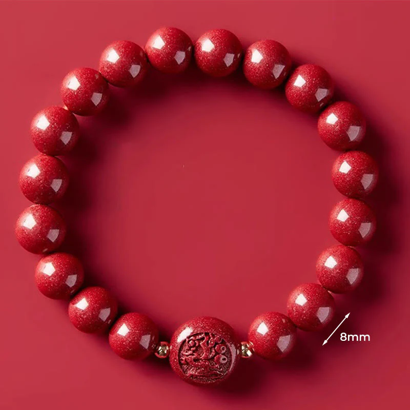 Bransoletka z Buddha Stones, chińskim zodiakiem, rokiem konia, rzeźbiona w cynobrze, z błogosławieństwem pokoju - Image 33