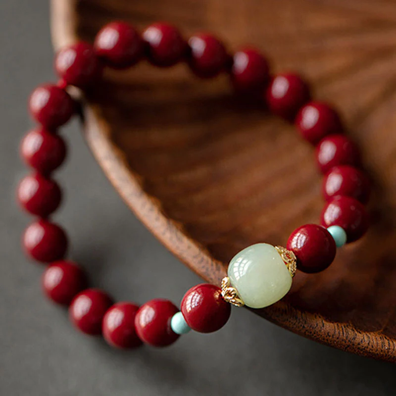 Bransoletka z Buddha Stones Cinnabar Green Aventurine Fortune Luck - Image 4