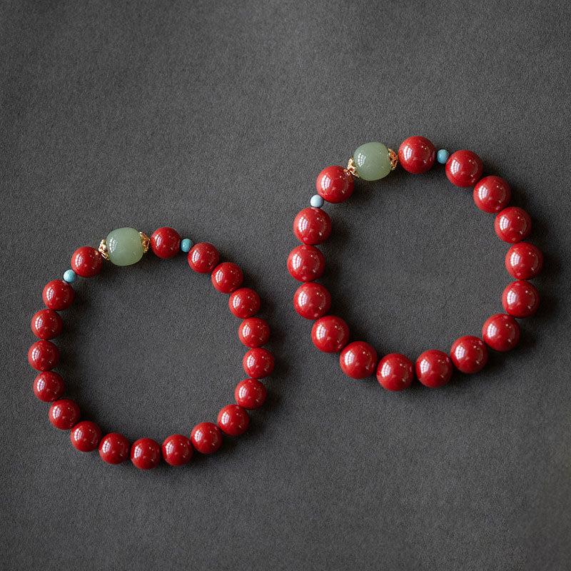Bransoletka z Buddha Stones Cinnabar Green Aventurine Fortune Luck - Image 9