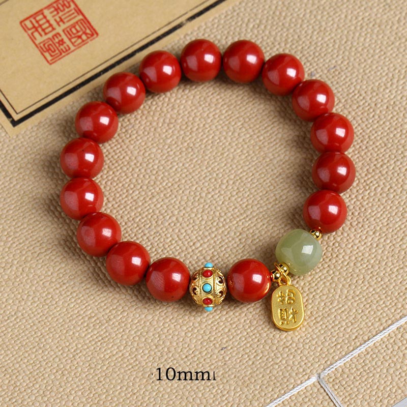 Bransoletka z Buddha Stones Cinnabar Green Aventurine Fortune Protection Charm - Image 14