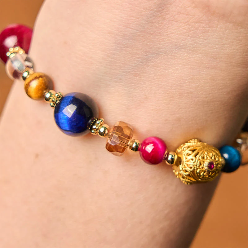 Bransoletka z Buddha Stones Natural Colored Tiger Eye Stone Weight Balance - Image 5