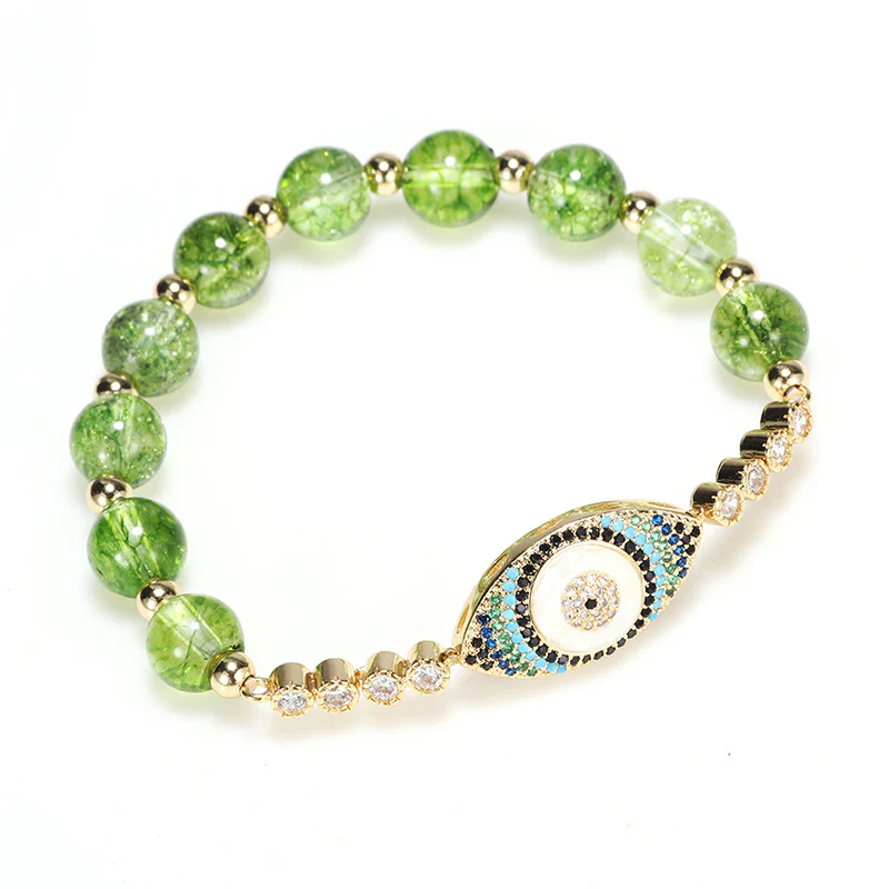 Bransoletka z Buddha Stones Naturalny Peridot Złe Oko Obfitość - Image 3