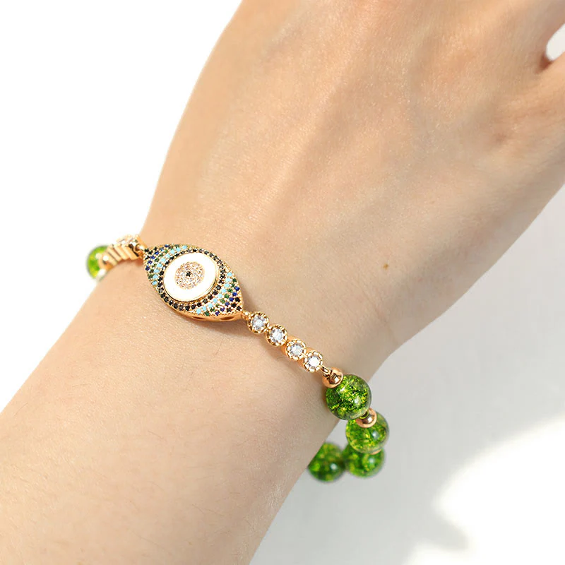 Bransoletka z Buddha Stones Naturalny Peridot Złe Oko Obfitość - Image 4