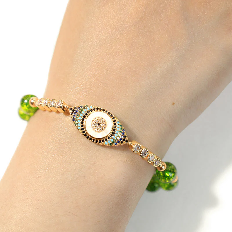 Bransoletka z Buddha Stones Naturalny Peridot Złe Oko Obfitość - Image 5
