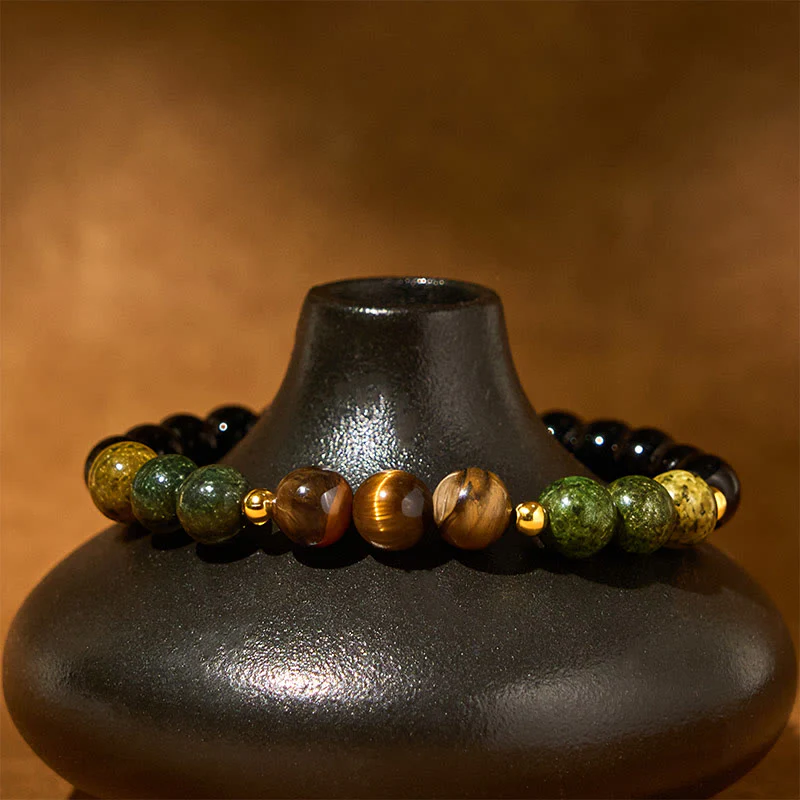 Bransoletka z Buddha Stones, turkusowymi koralikami tygrysiego oka i szklanymi koralikami Balance Serenity - Image 4