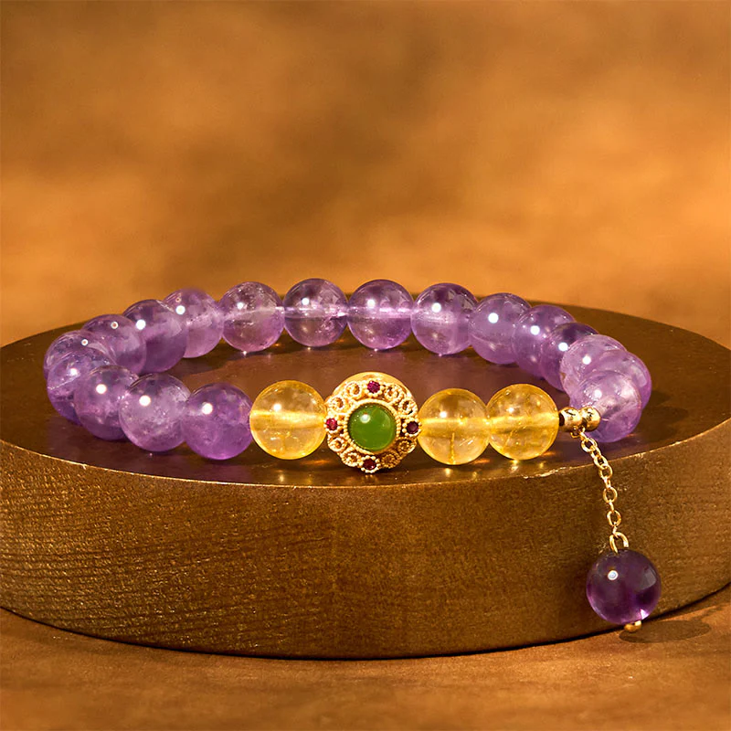 Bransoletka z Buddha Stones z naturalnego ametystu do medytacji i równowagi - Image 11