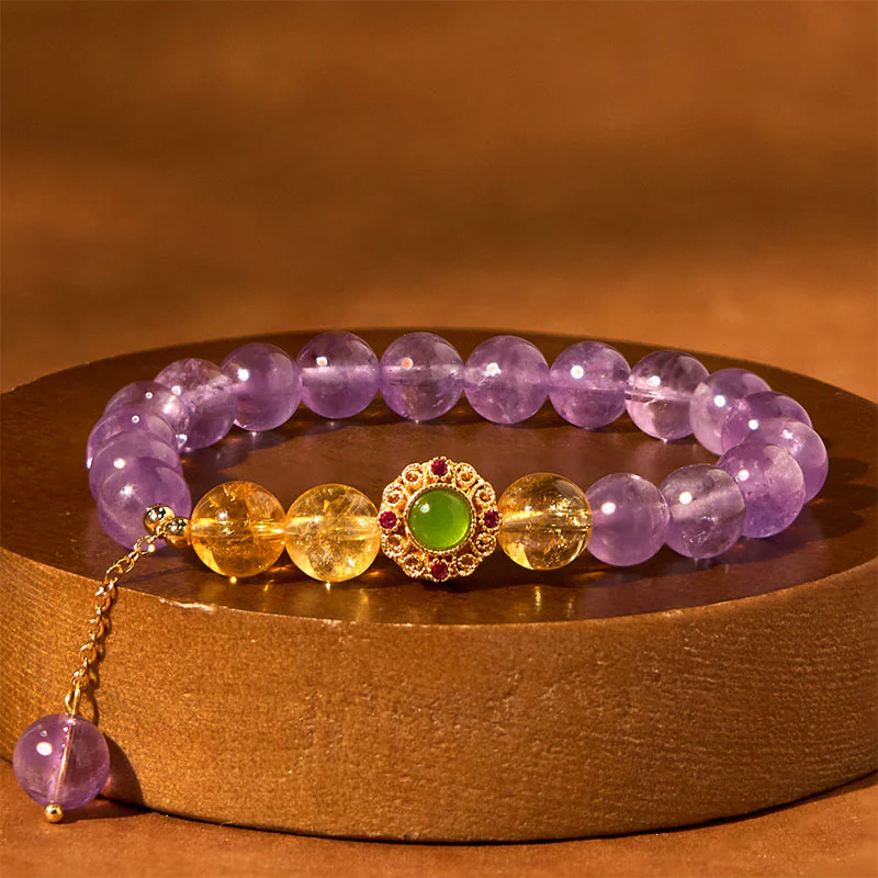 Bransoletka z Buddha Stones z naturalnego ametystu do medytacji i równowagi - Image 12