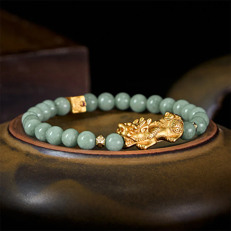 Bransoletka z Buddha Stones, złotego uroku Pi Xiu z jadeitu, szczęścia i dobrobytu - Image 11