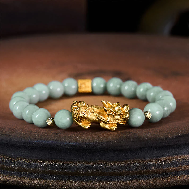 Bransoletka z Buddha Stones, złotego uroku Pi Xiu z jadeitu, szczęścia i dobrobytu - Image 3