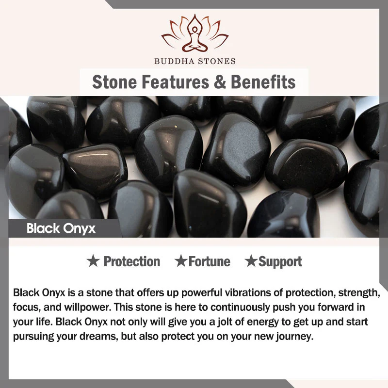 Bransoletka z frędzlami z Buddha Stones wykonana ręcznie z tybetańskiego czarnego onyksu - Image 11