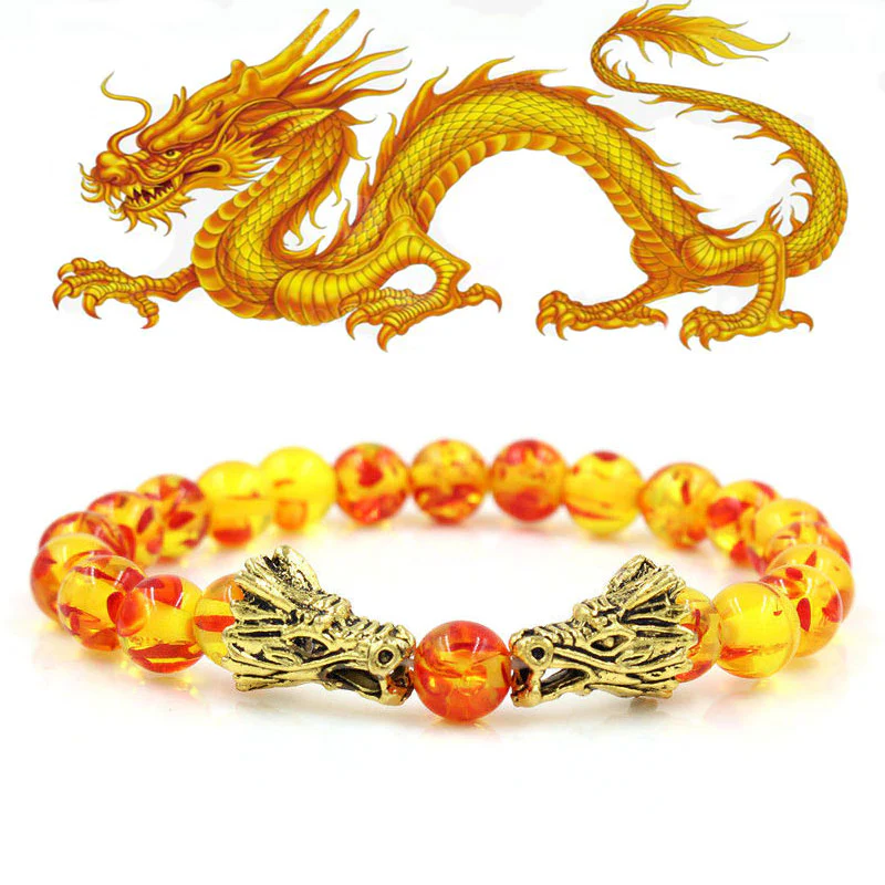 Bransoletka z koralików Buddha Stones White Turquoise Lava Rock Dragon Blessing - Image 13