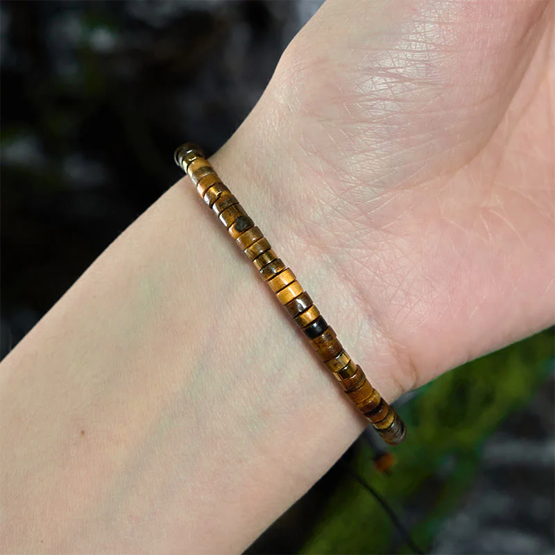 Bransoletka z koralików dystansowych Buddha Stones Natural Tiger Eye Courage - Image 5