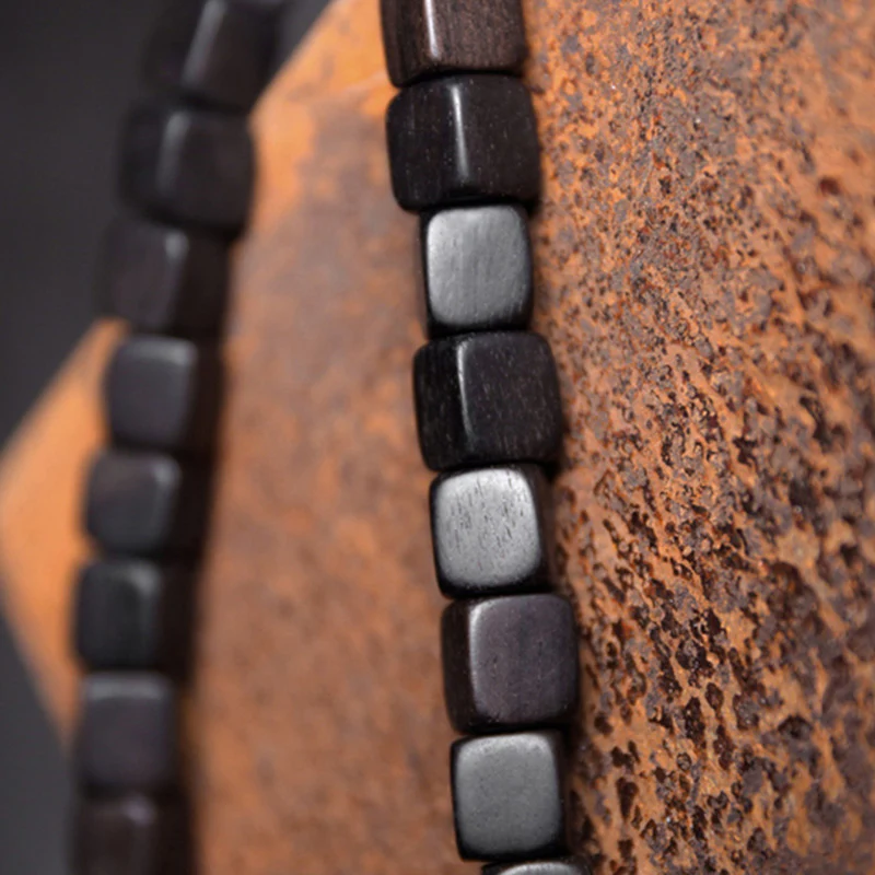 Bransoletka z koralików Ebony Wood Dzi Copper Peace Couple - Image 16