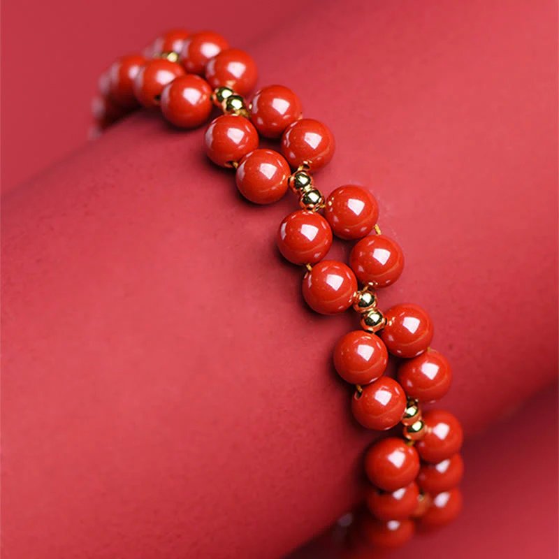 Bransoletka z koralików z Buddha Stones Natural Cinnabar Blessing - Image 11