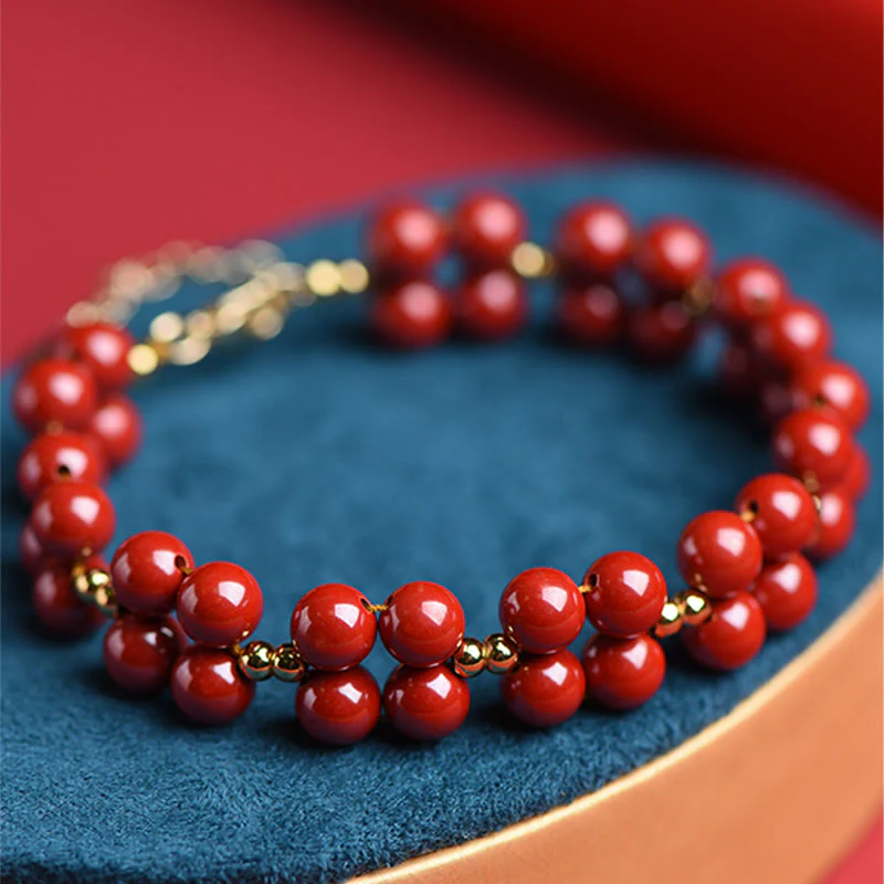 Bransoletka z koralików z Buddha Stones Natural Cinnabar Blessing - Image 6