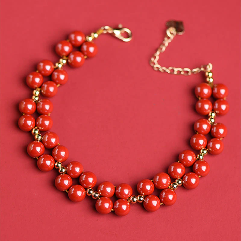Bransoletka z koralików z Buddha Stones Natural Cinnabar Blessing - Image 8