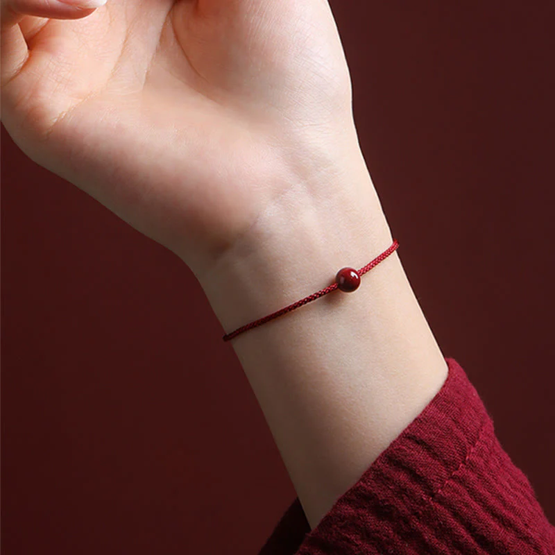 Bransoletka z naturalnego czerwonego agatu Cinnabar Red z Buddha Stones - Image 4