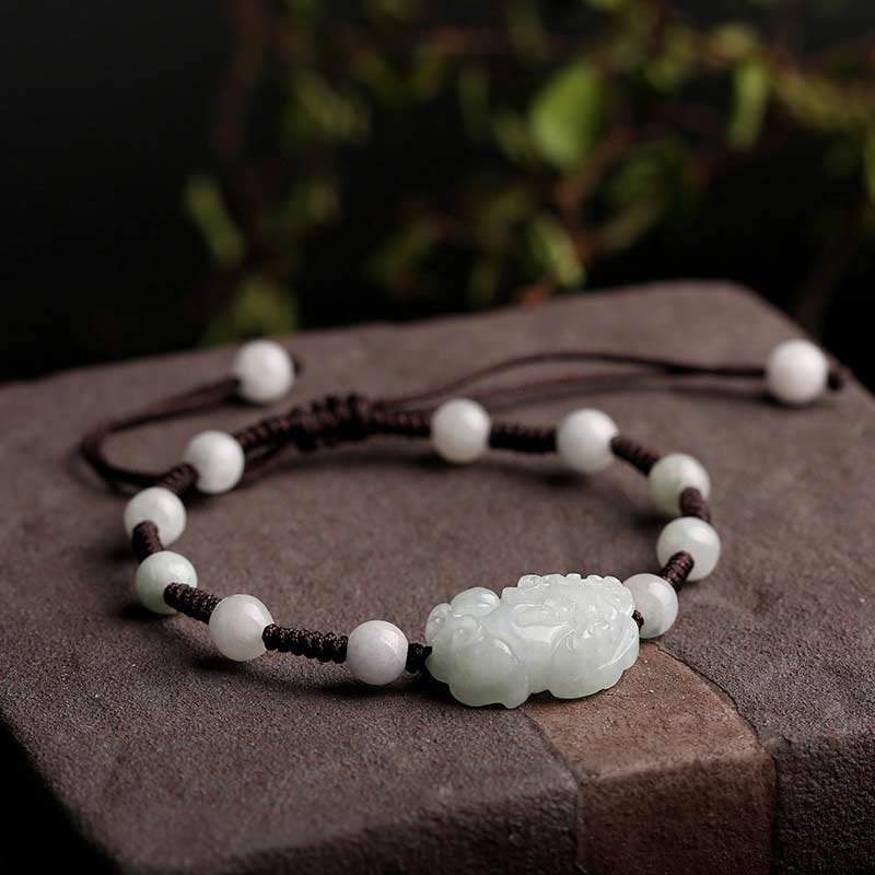 Bransoletka z naturalnego jadeitu PiXiu z Buddha Stones - Image 6