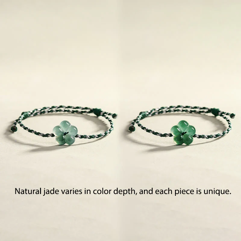 Bransoletka z naturalnego jadeitu z Buddha Stones, tkana ręcznie, zapewniająca dobrobyt - Image 7