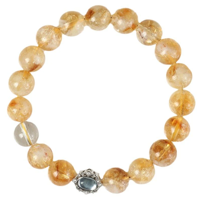 Bransoletka z naturalnego kwarcu rutylowego i cytrynu z Buddha Stones Prosperity - Image 8