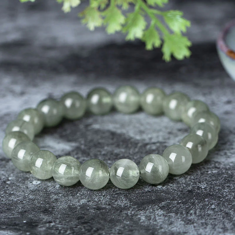 Bransoletka z naturalnego zielonego kryształu Buddha Stones Blessing Wealth
