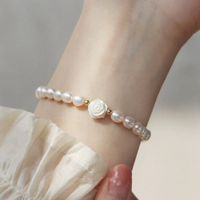 Bransoletka z naturalnych pereł kwiatowych Sincerity Bead - Image 2