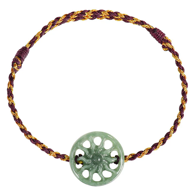 Bransoletka z plecionej liny z jadeitu i Buddha Stones , z motywem słońca - Image 9
