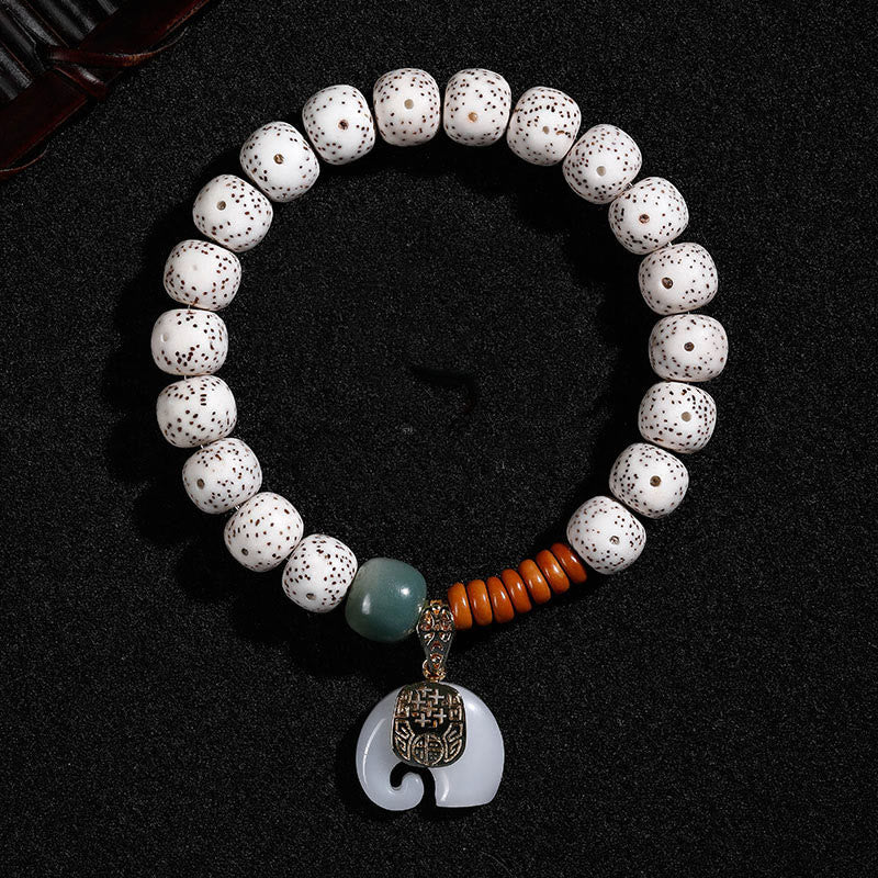 Bransoletka z ręcznie polerowanych Buddha Stones z motywem gwiazdy i księżyca Bodhi, wzorem słonia i wewnętrznym spokojem - Image 3