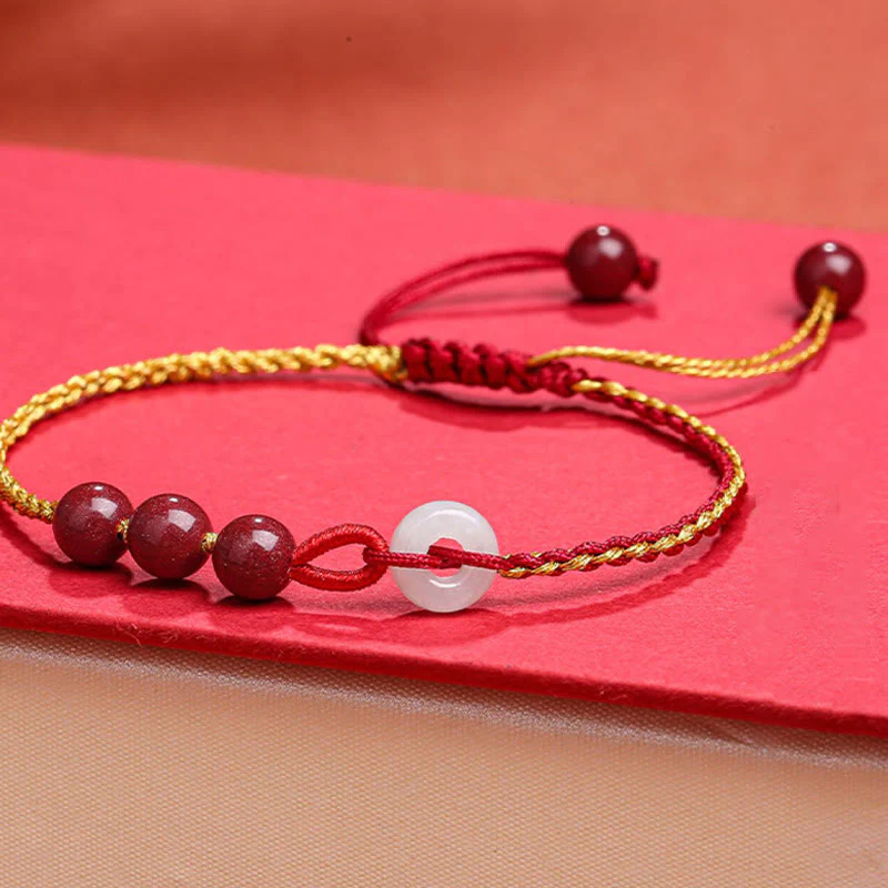 Bransoletka z zapięciem Peace Buckle z Buddha Stones Natural Cinnabar Jade - Image 10