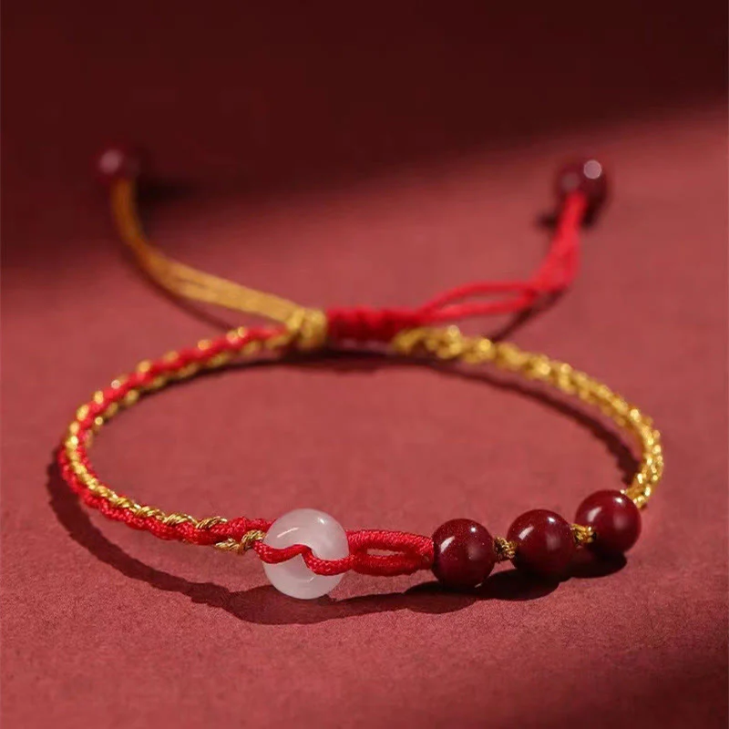 Bransoletka z zapięciem Peace Buckle z Buddha Stones Natural Cinnabar Jade - Image 11