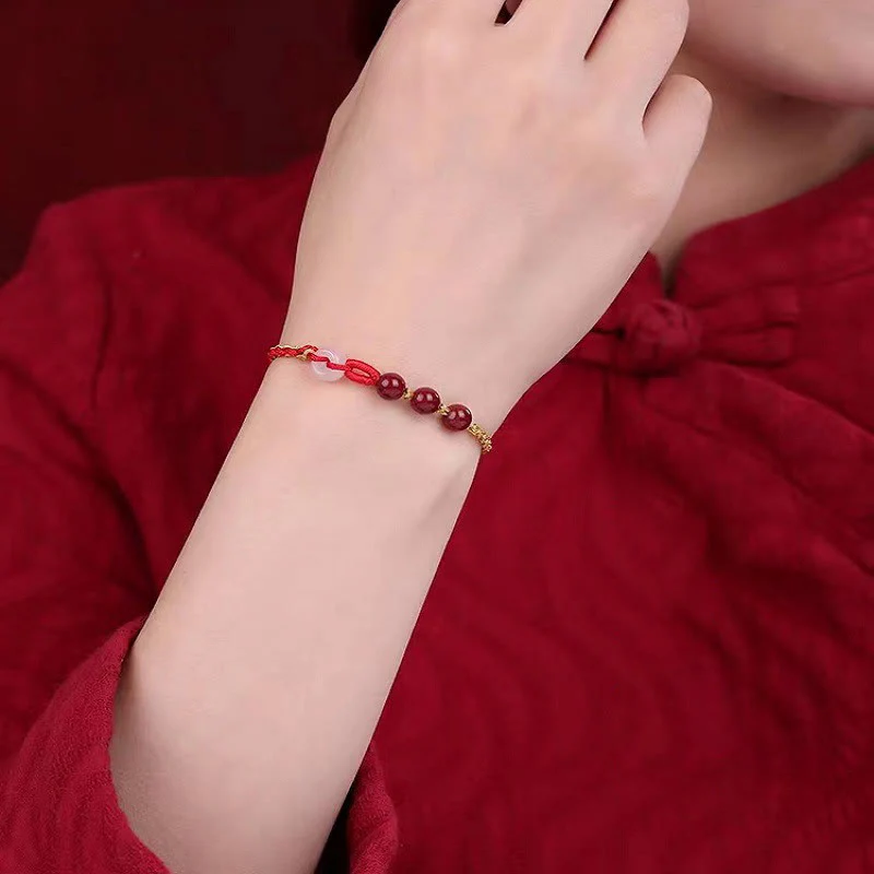 Bransoletka z zapięciem Peace Buckle z Buddha Stones Natural Cinnabar Jade - Image 13