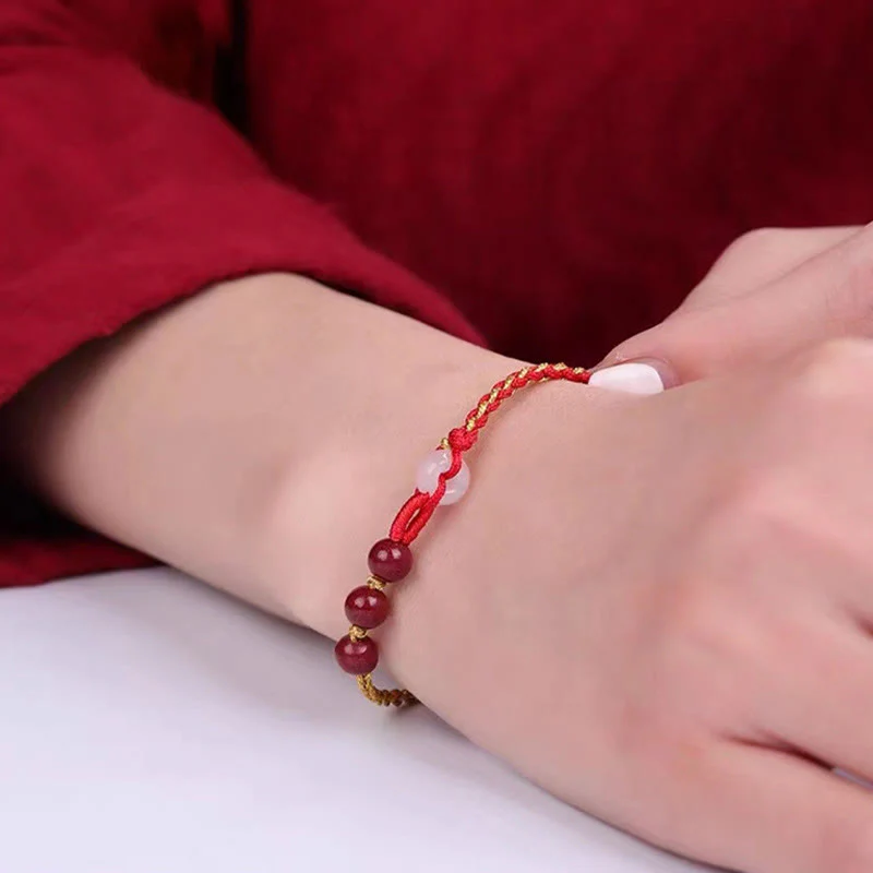Bransoletka z zapięciem Peace Buckle z Buddha Stones Natural Cinnabar Jade - Image 14
