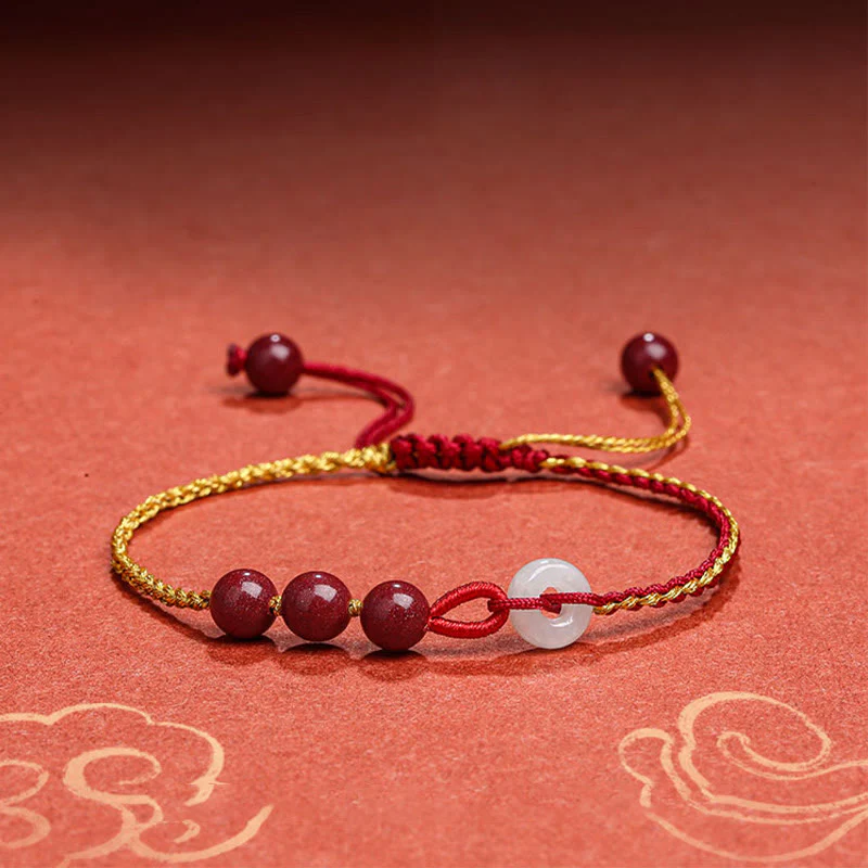 Bransoletka z zapięciem Peace Buckle z Buddha Stones Natural Cinnabar Jade - Image 18