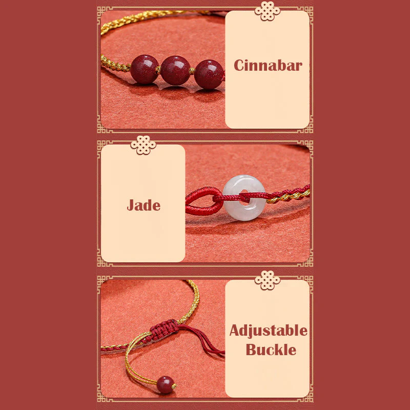 Bransoletka z zapięciem Peace Buckle z Buddha Stones Natural Cinnabar Jade - Image 21