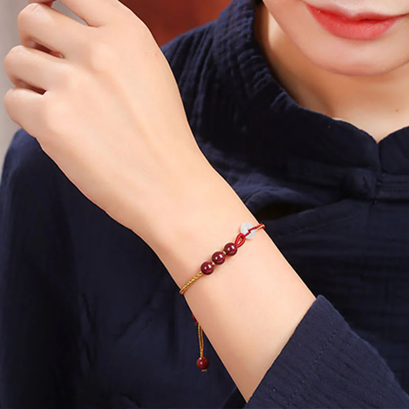 Bransoletka z zapięciem Peace Buckle z Buddha Stones Natural Cinnabar Jade - Image 24