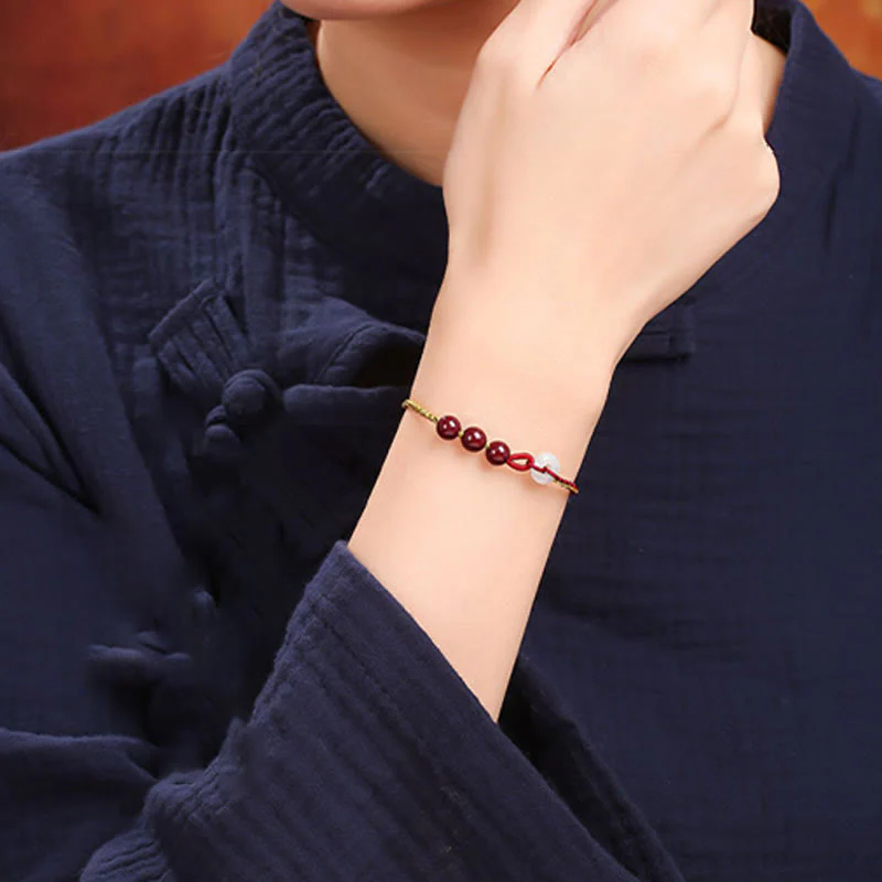 Bransoletka z zapięciem Peace Buckle z Buddha Stones Natural Cinnabar Jade - Image 26