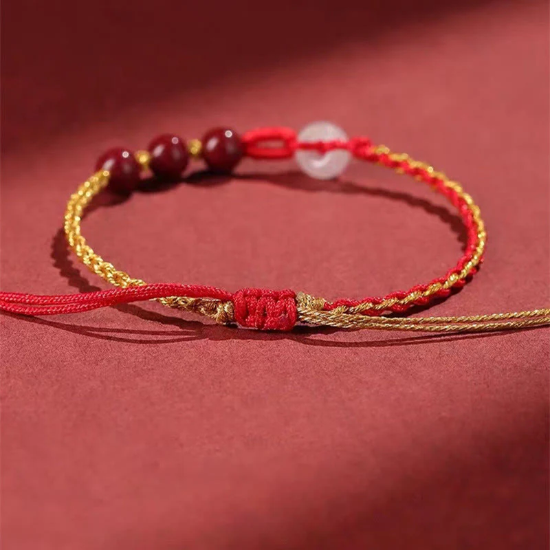 Bransoletka z zapięciem Peace Buckle z Buddha Stones Natural Cinnabar Jade - Image 6