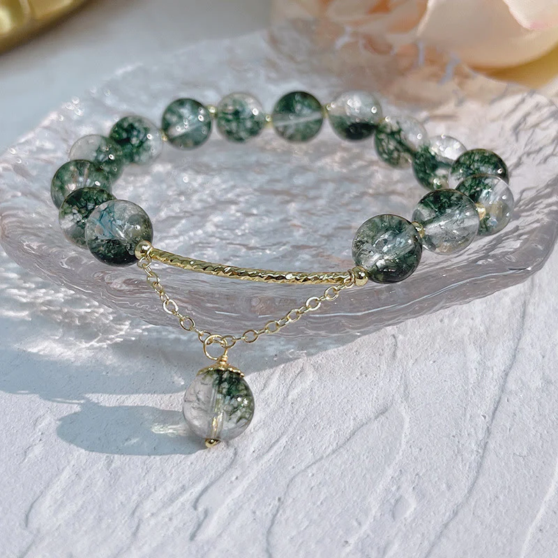 Bransoletka z zawieszkami Buddha Stones Green Phantom Crystal Confidence Charm - Image 3