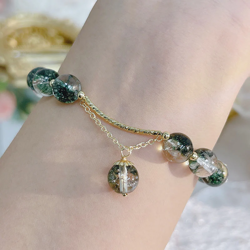 Bransoletka z zawieszkami Buddha Stones Green Phantom Crystal Confidence Charm - Image 5