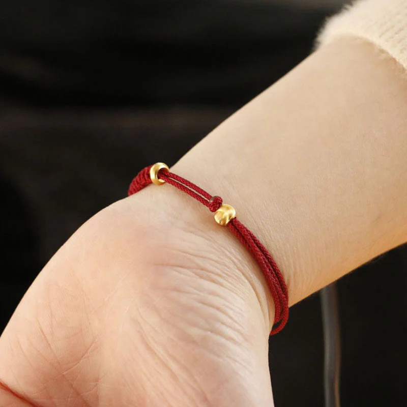 Bransoletka ze stopu Buddha Stones Peace Buckle Luck z czerwonego sznurka - Image 13