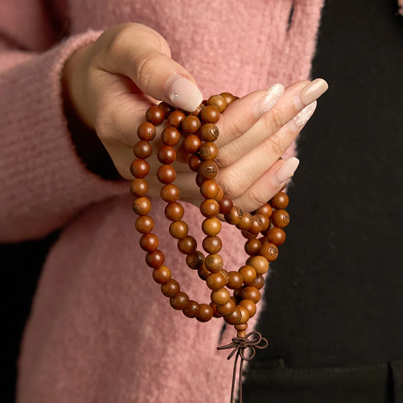 Buddha Stones 108 Koraliki Mala Uderzony Piorunem Jujube Drewno Złota Bransoletka Ochronna Mantra Światła - Image 3