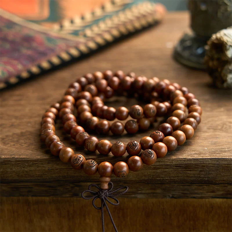 Buddha Stones 108 Koraliki Mala Uderzony Piorunem Jujube Drewno Złota Bransoletka Ochronna Mantra Światła - Image 7
