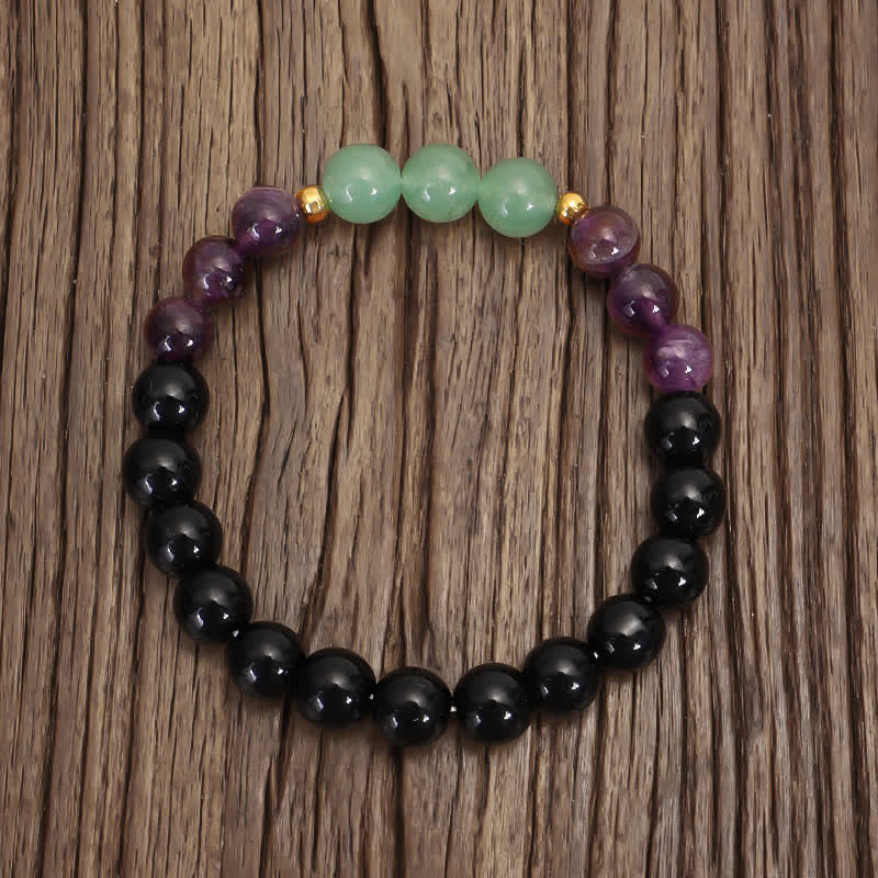 Buddha Stones 108 Mala Beads Ametyst Zielony Awenturyn Lotus Medytacyjna Bransoletka - Image 11