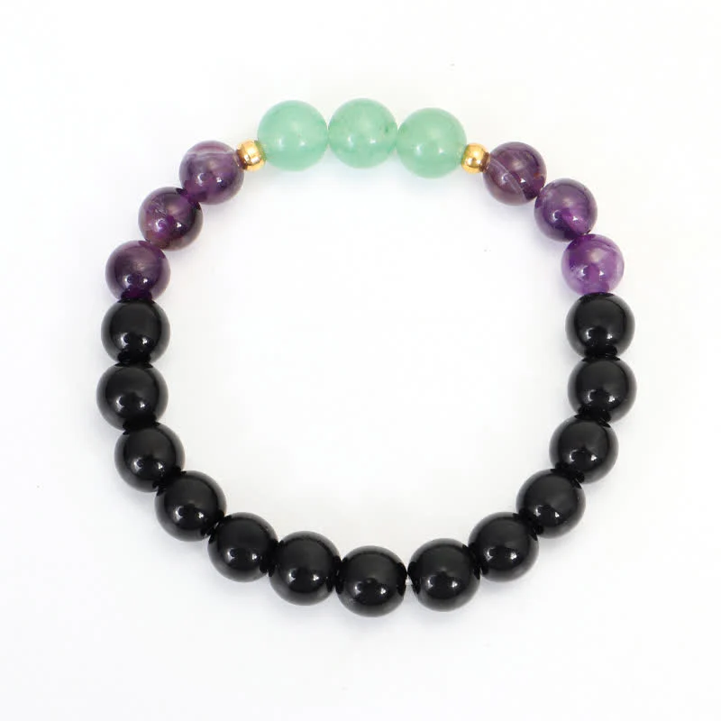 Buddha Stones 108 Mala Beads Ametyst Zielony Awenturyn Lotus Medytacyjna Bransoletka - Image 9