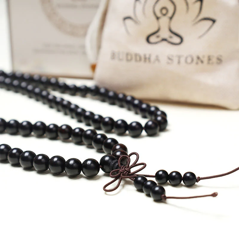 Buddha Stones 108 Mala Koraliki Bransoletka Modlitwa Medytacja Sandałowiec Elastyczny - Image 12