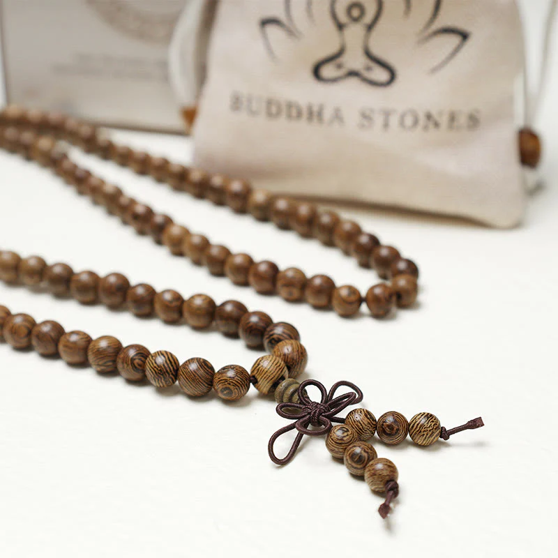 Buddha Stones 108 Mala Koraliki Bransoletka Modlitwa Medytacja Sandałowiec Elastyczny - Image 19