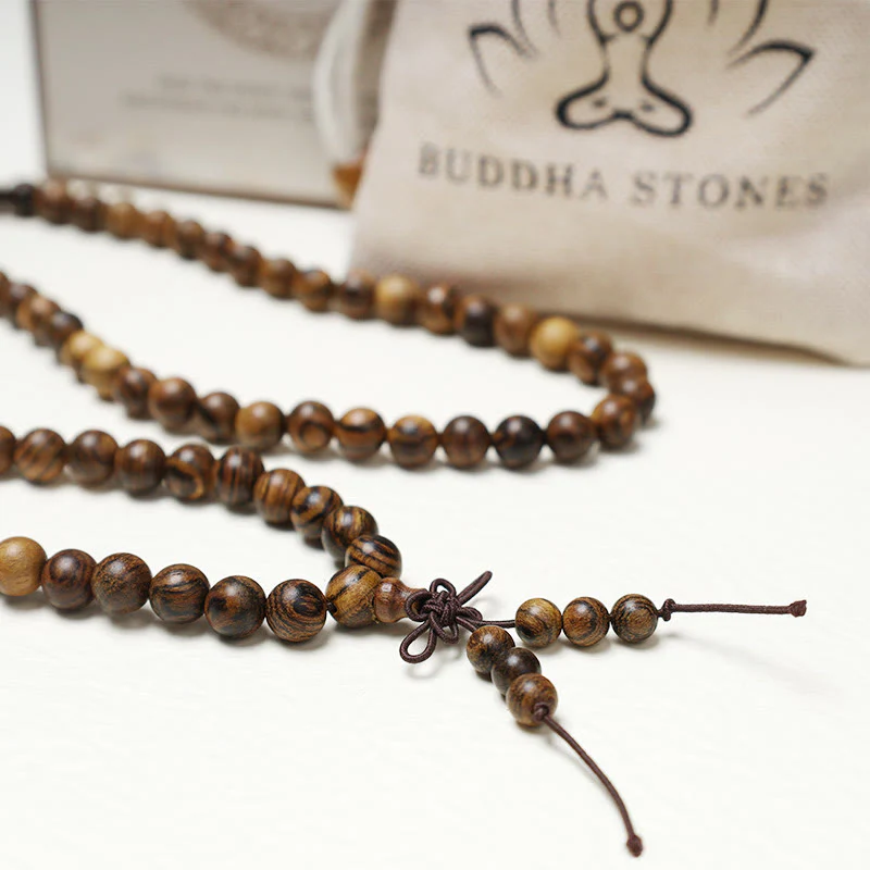 Buddha Stones 108 Mala Koraliki Bransoletka Modlitwa Medytacja Sandałowiec Elastyczny - Image 24